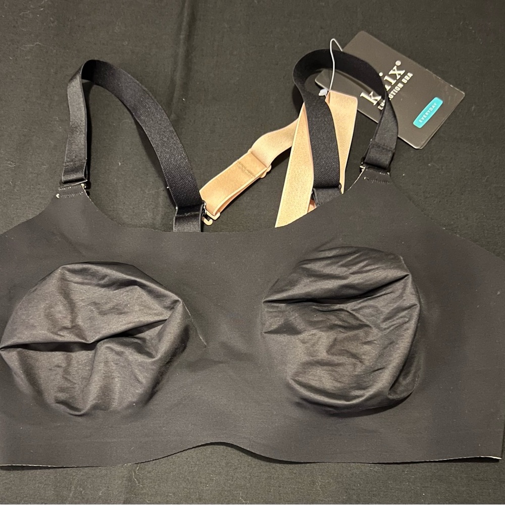 Knix Black Beige Evolution Everyday Bra NWT NEW Sz 6 34 DD DDD Reversible